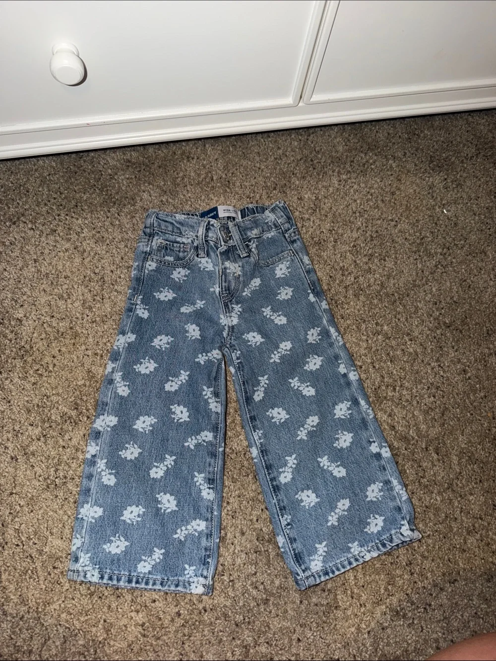 Old Navy Blue Floral Wide-Leg Jeans